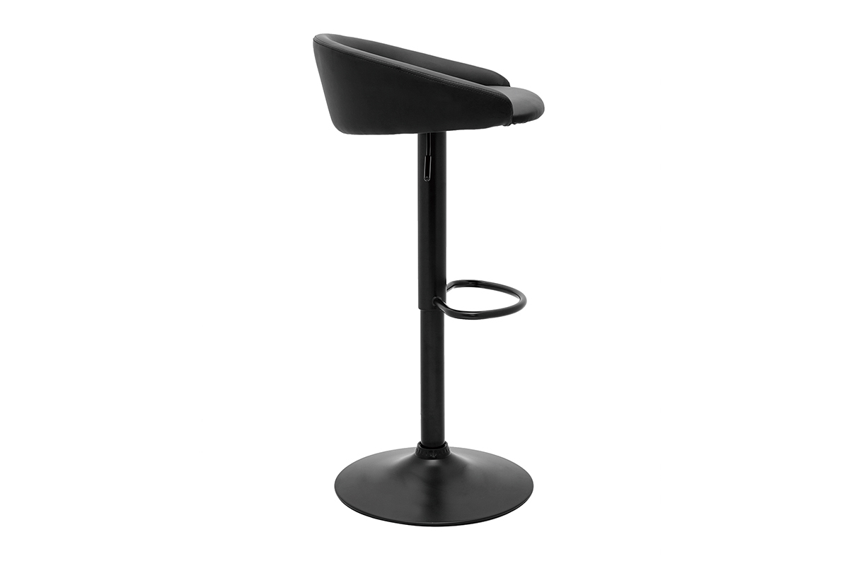 Set de 2 taburetes de cocina de diseo negro ajustables REYNOLD