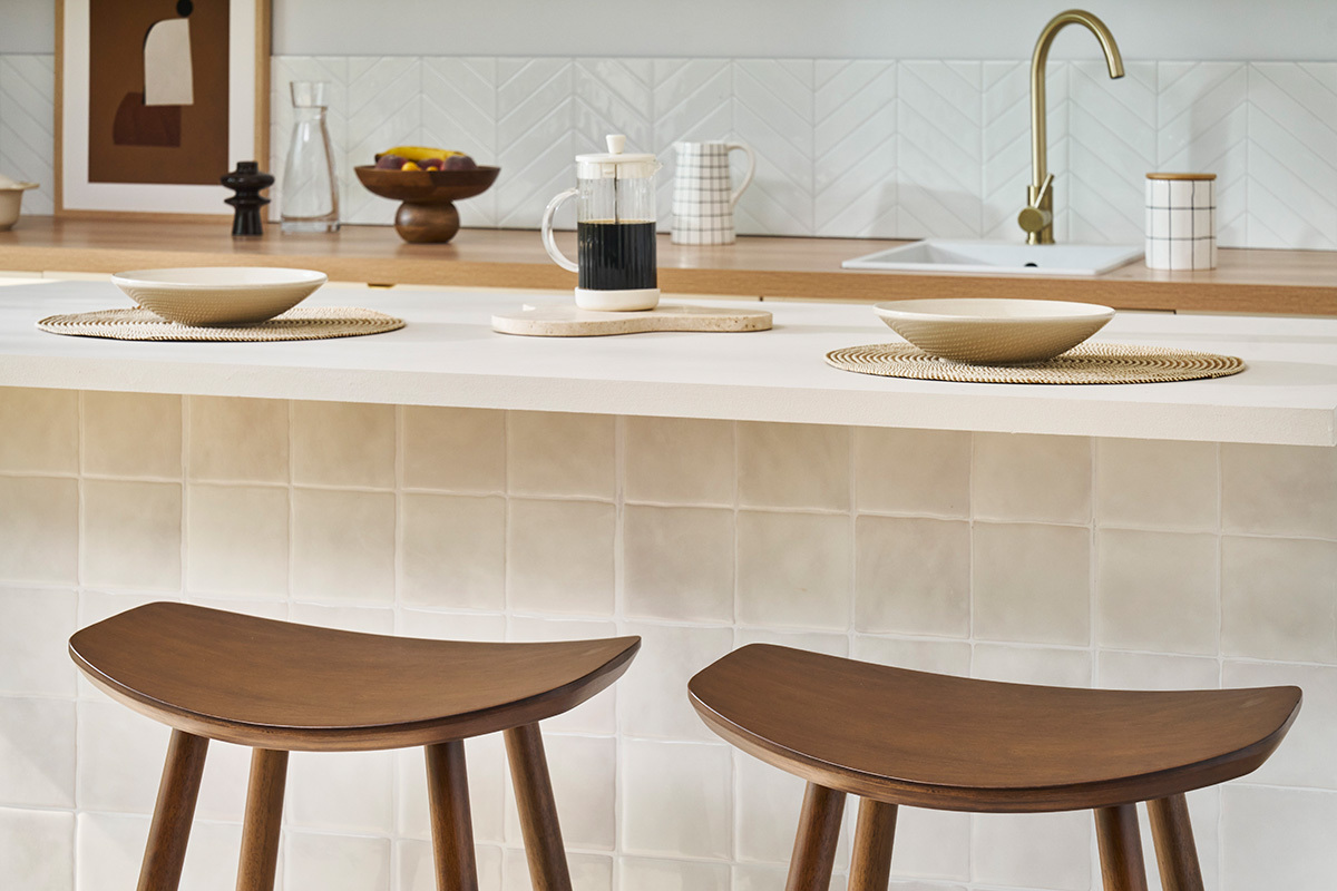 Set de 2 taburetes de cocina de diseo nogal 72cm DEMORY