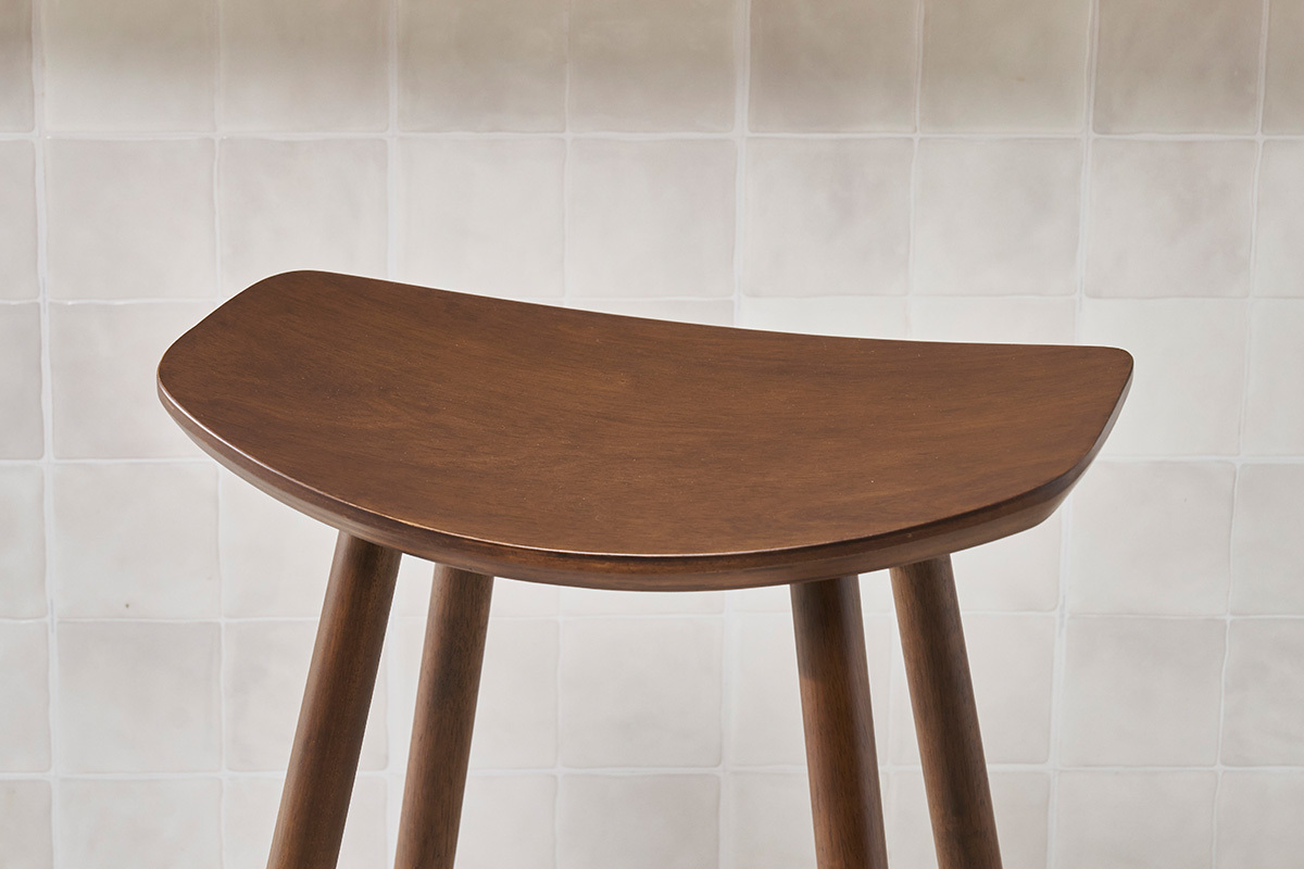 Set de 2 taburetes de cocina de diseo nogal 72cm DEMORY