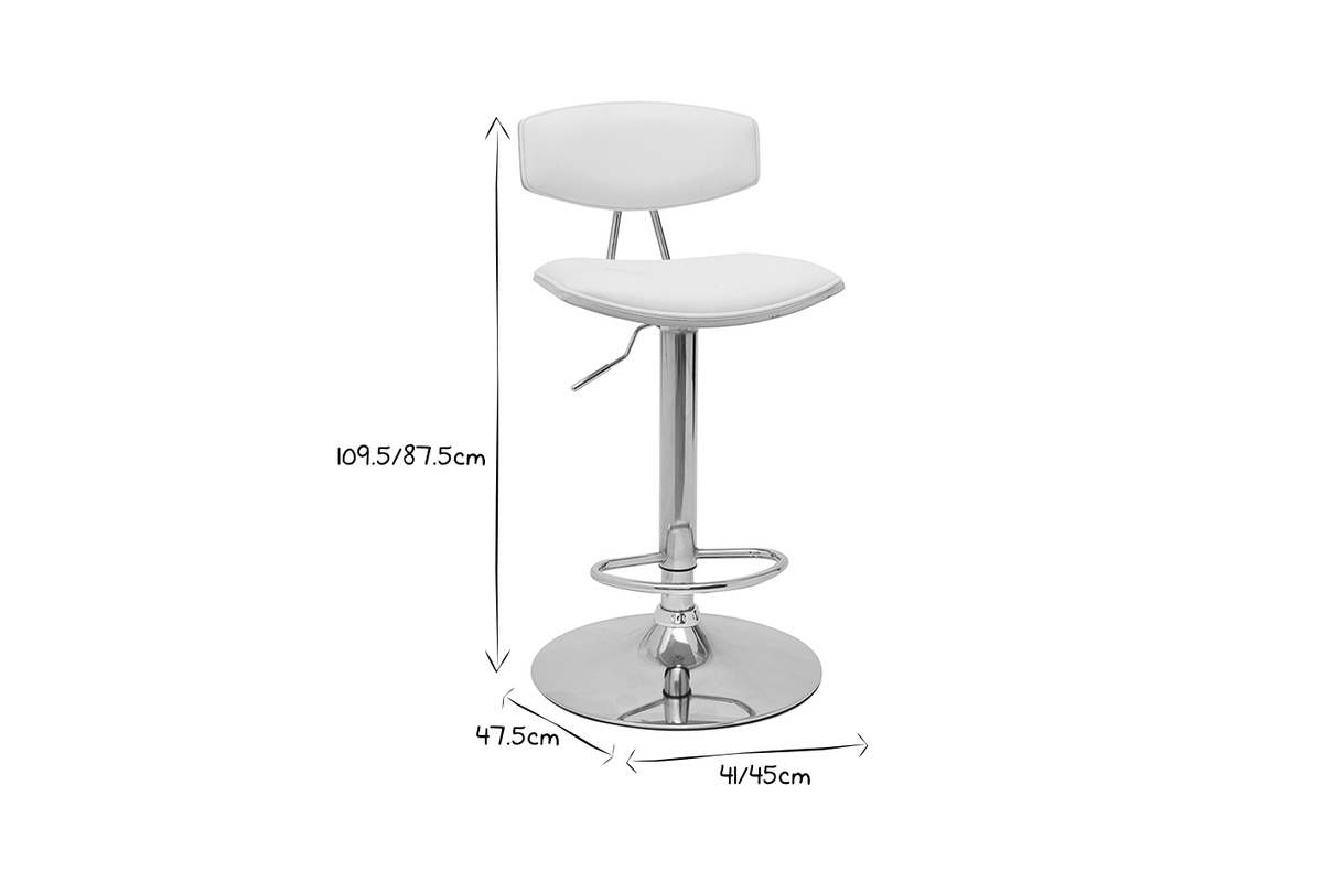 Set de 2 taburetes de cocina de diseo regulable blanco y madera clara VASCO