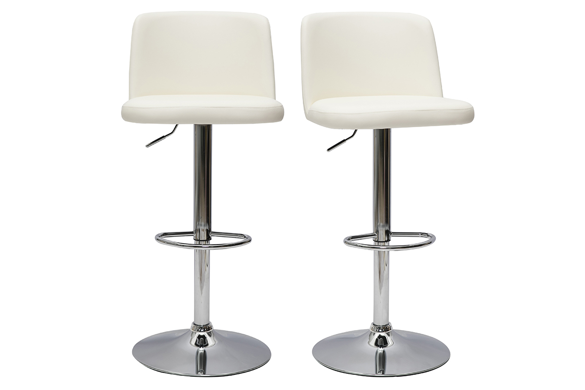 Set de 2 taburetes de cocina de diseo regulables blanco MONTI