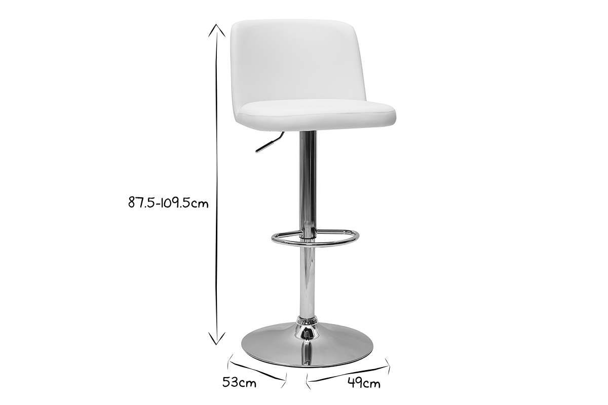 Set de 2 taburetes de cocina de diseo regulables blanco MONTI