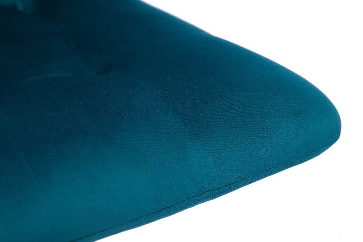 Set de 2 taburetes de cocina de diseo regulables terciopelo azul petrleo ESCAPE