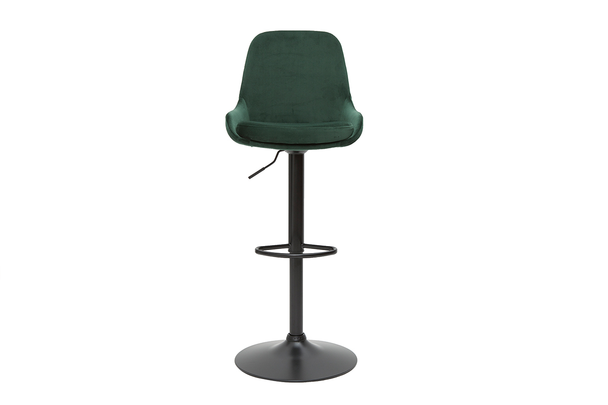 Set de 2 taburetes de cocina de diseo regulables terciopelo verde HOLO