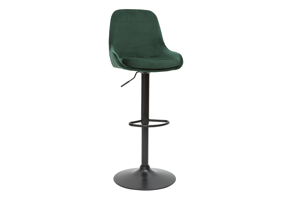 Set de 2 taburetes de cocina de diseo regulables terciopelo verde HOLO