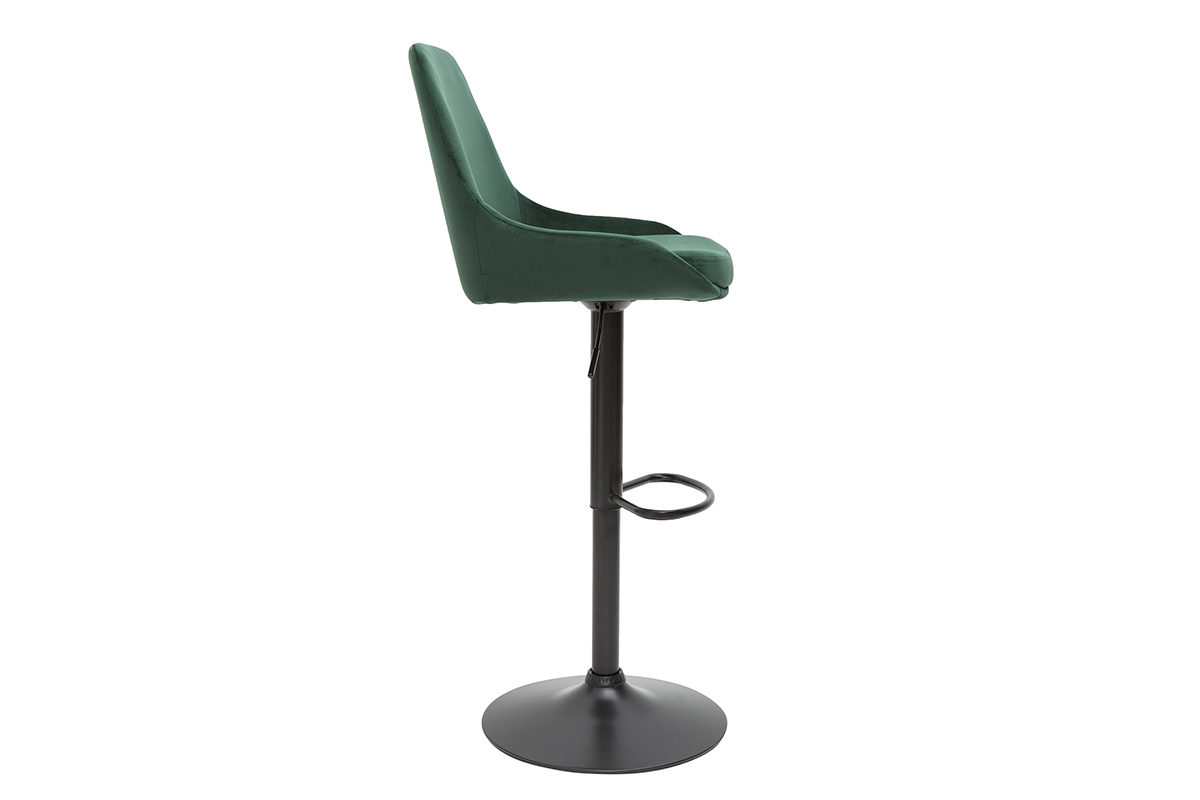 Set de 2 taburetes de cocina de diseo regulables terciopelo verde HOLO