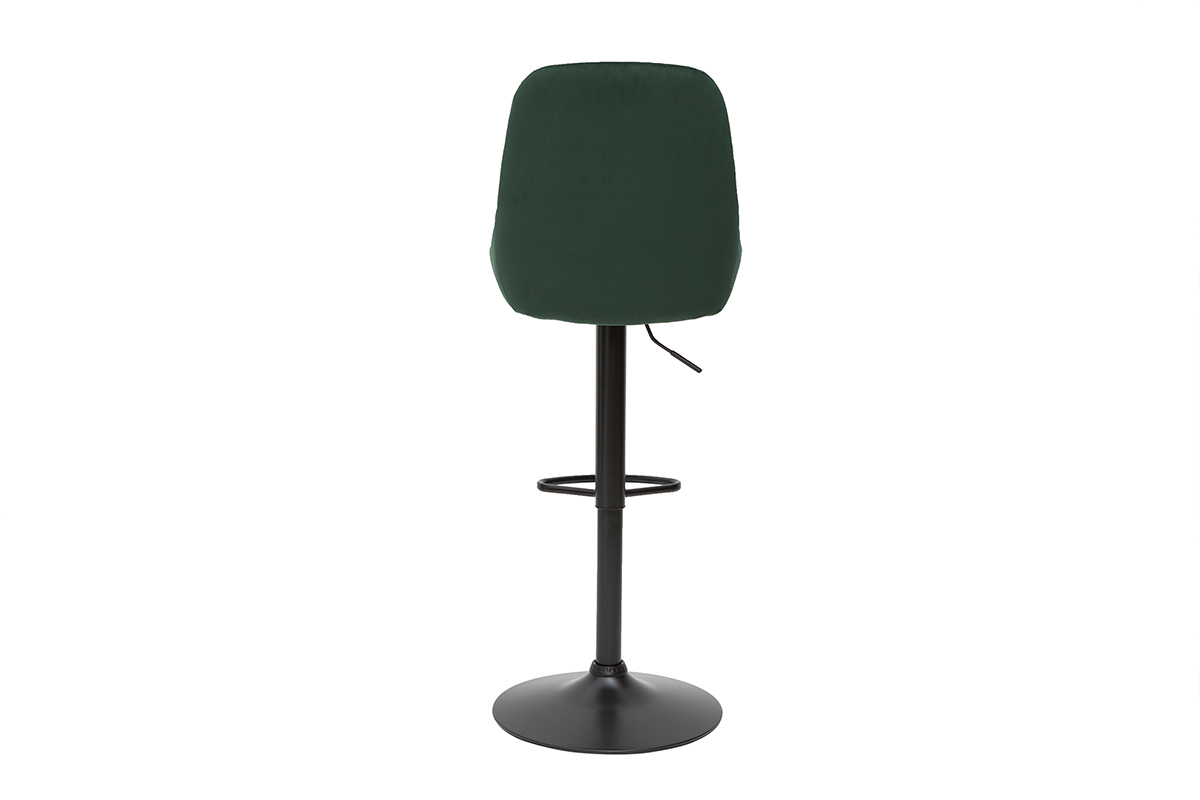 Set de 2 taburetes de cocina de diseo regulables terciopelo verde HOLO