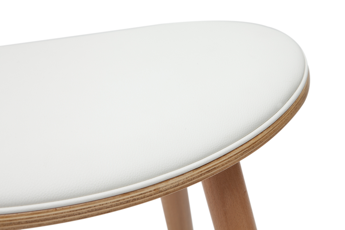 Set de 2taburetes de cocina de madera clara y blanco 65cm MEADOW