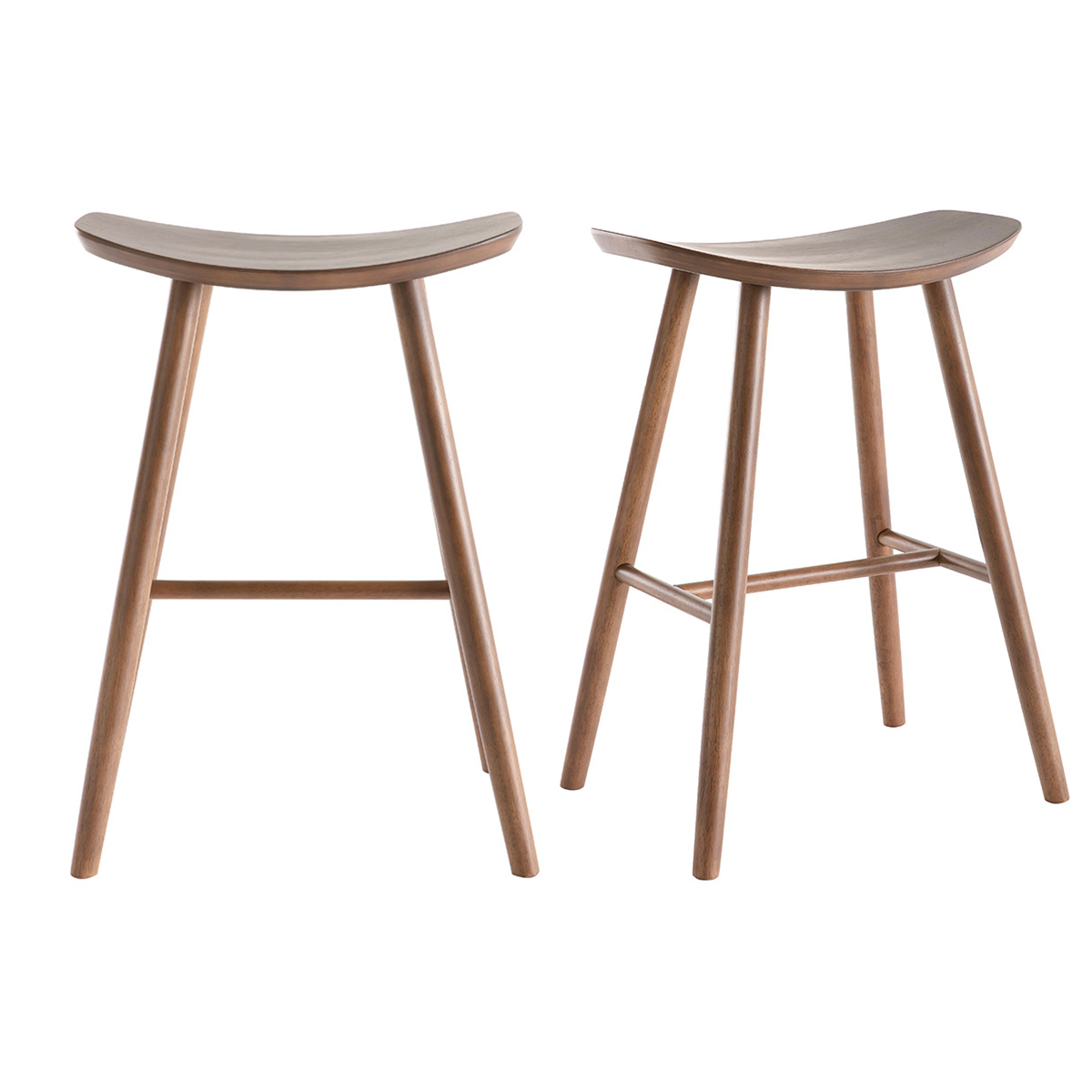 Set de 2 taburetes de cocina de nogal 65 cm DEMORY