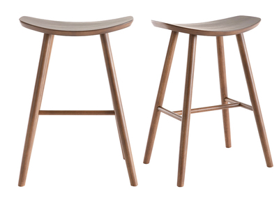 Set de 2 taburetes de cocina de nogal 65 cm DEMORY