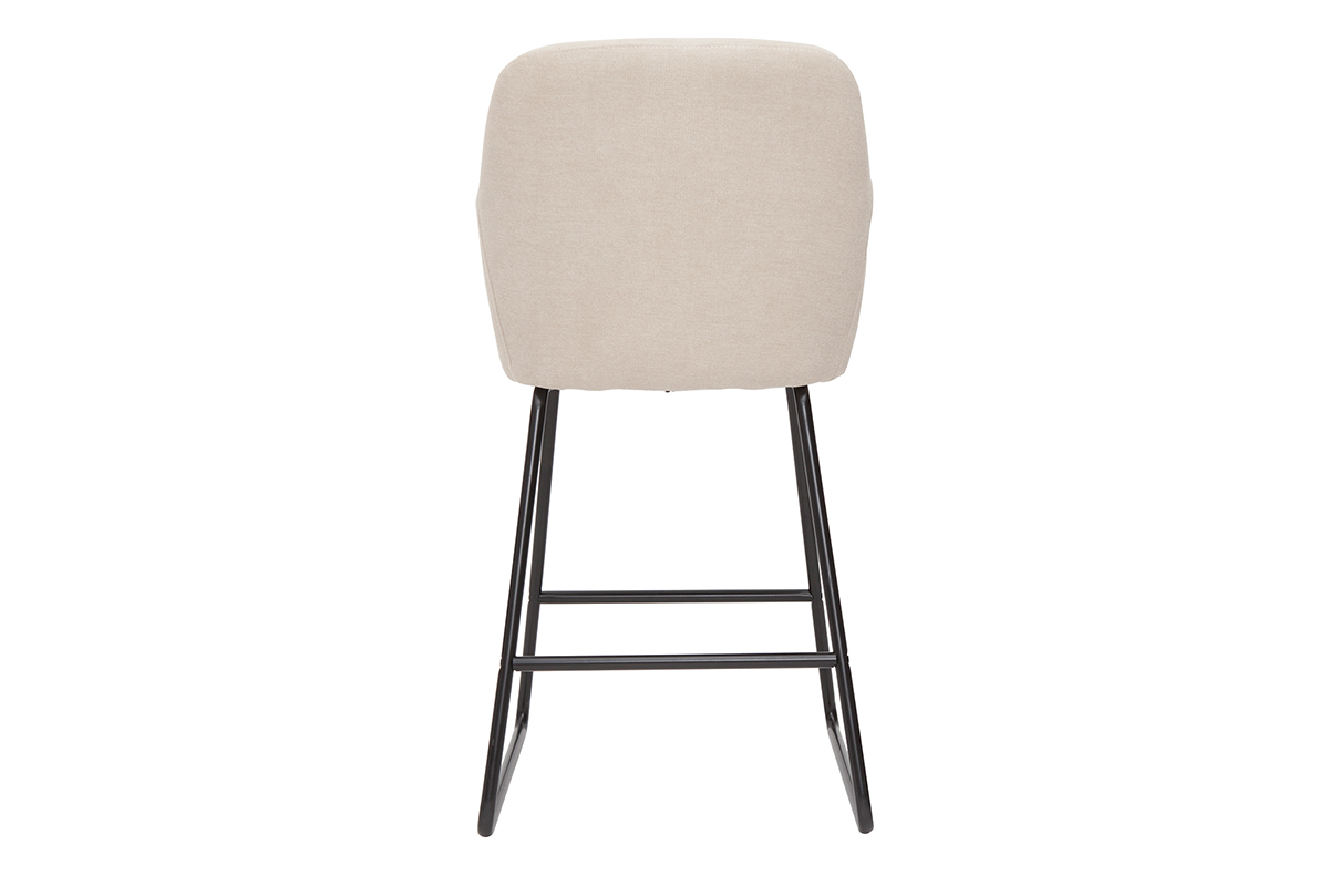 Set de 2 taburetes de cocina de tejido efecto aterciopelado beige de 65 cm AMIKA