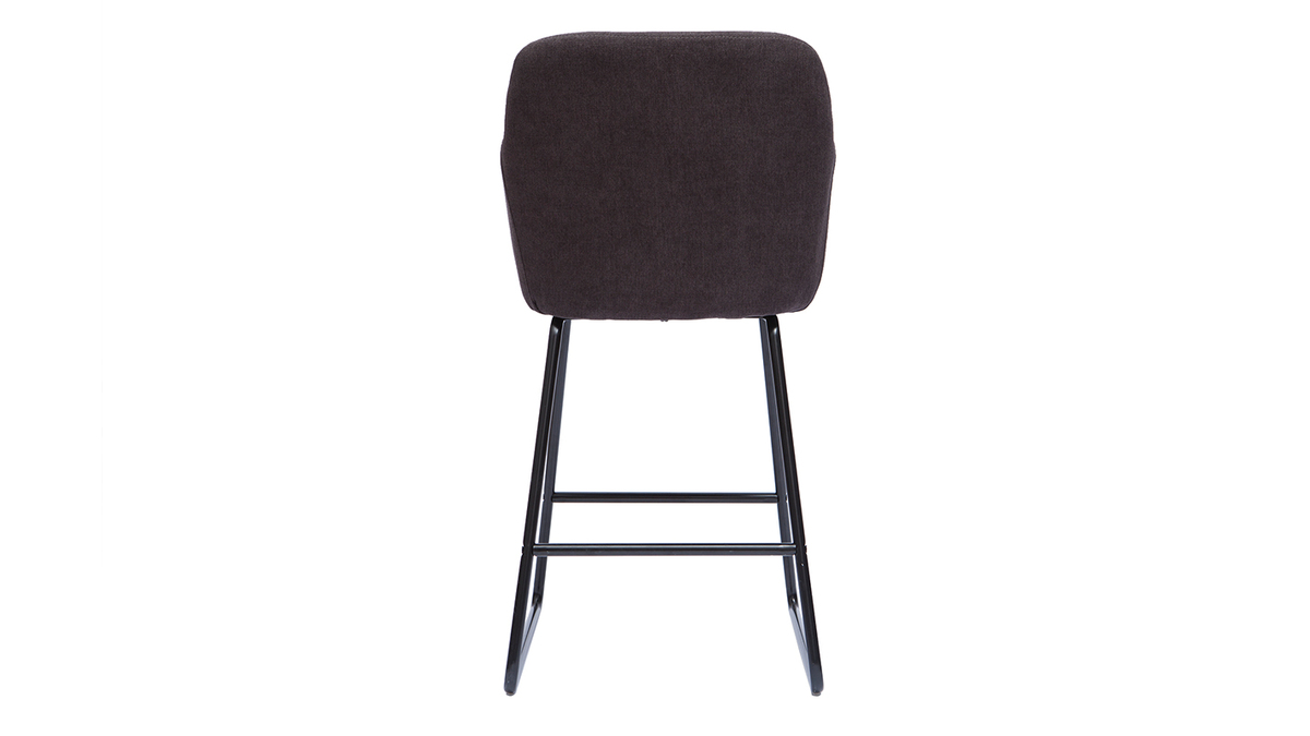 Set de 2 taburetes de cocina efecto aterciopelado gris oscuro 65cm de altura AMIKA