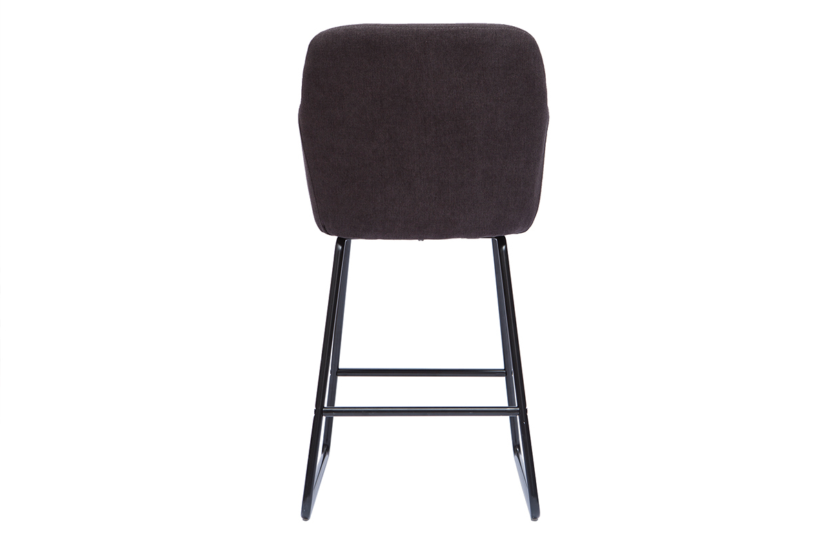 Set de 2 taburetes de cocina efecto aterciopelado gris oscuro 65cm de altura AMIKA
