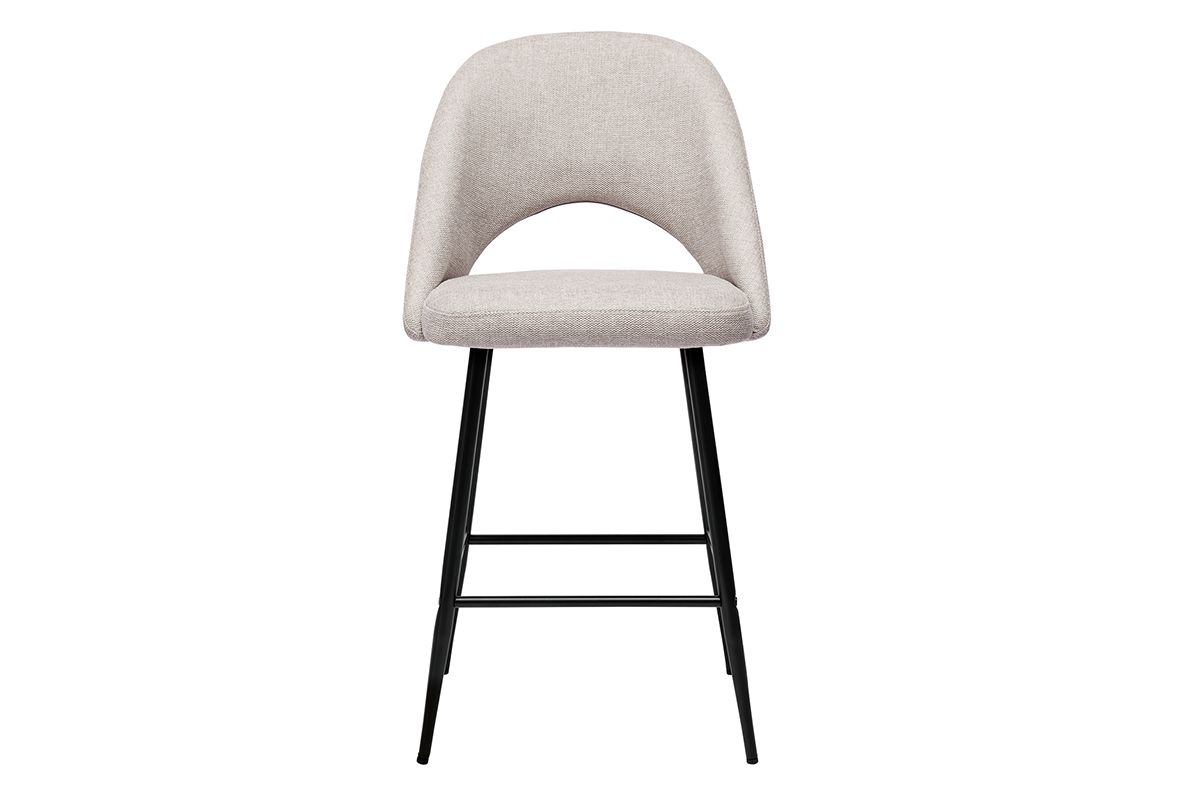 Set de 2 taburetes de cocina efecto aterciopelado texturizado beige 65 cm COSETTE