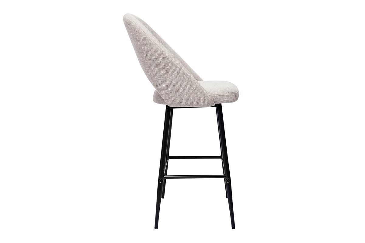 Set de 2 taburetes de cocina efecto aterciopelado texturizado beige 65 cm COSETTE