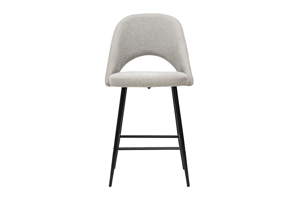 Set de 2taburetes de cocina efecto aterciopelado texturizado gris 65cm COSETTE