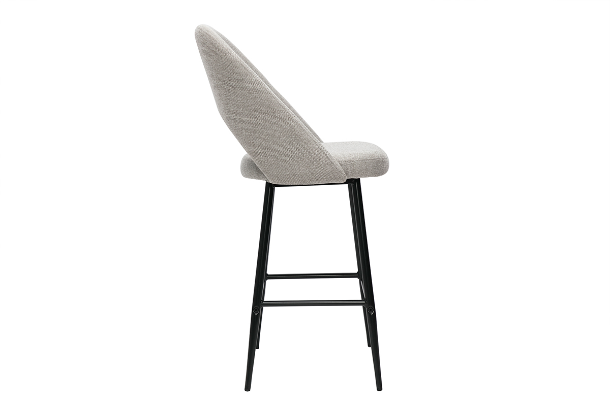 Set de 2taburetes de cocina efecto aterciopelado texturizado gris 65cm COSETTE