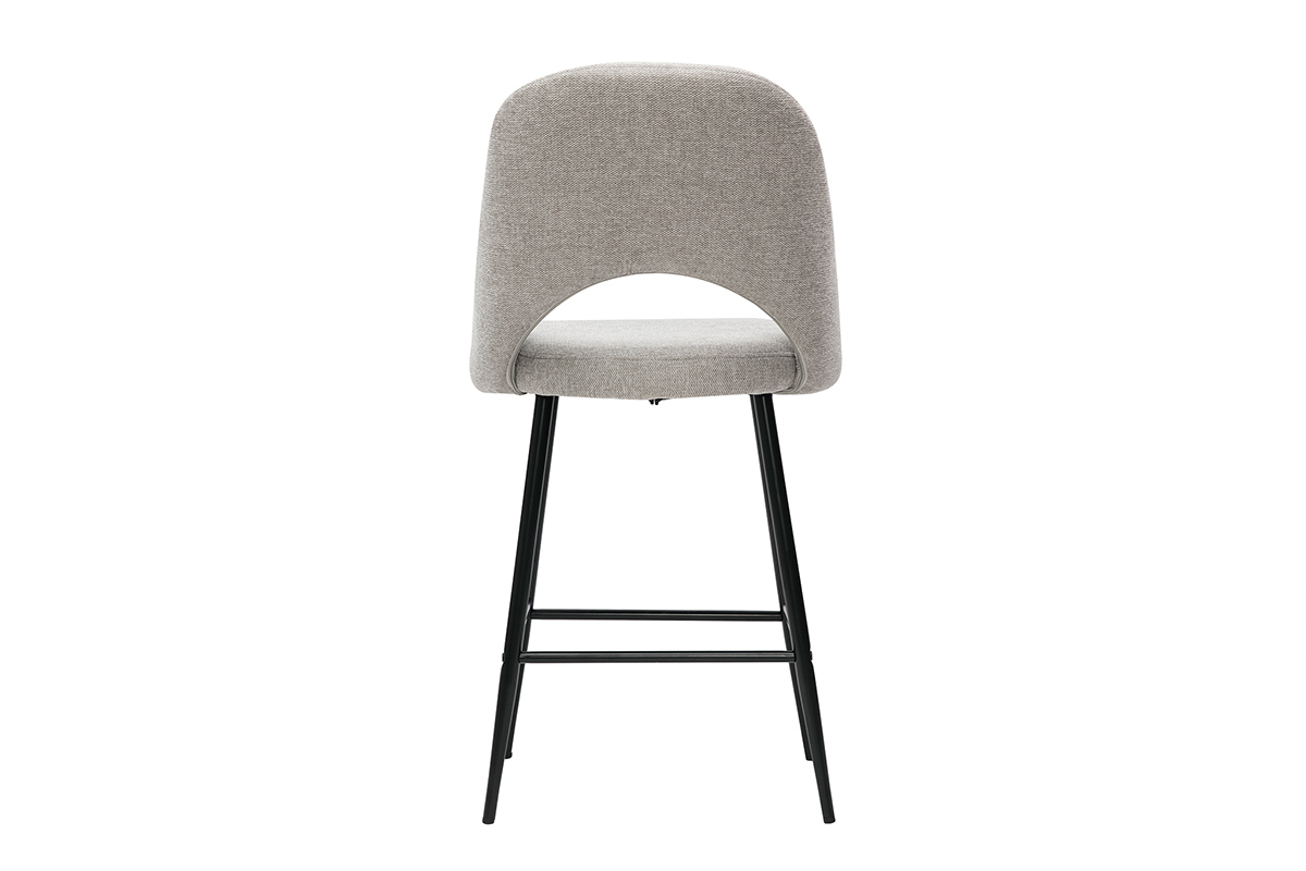 Set de 2taburetes de cocina efecto aterciopelado texturizado gris 65cm COSETTE