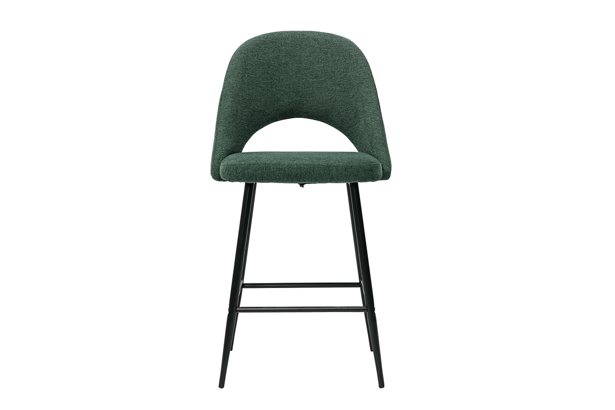 Set de 2taburetes de cocina efecto aterciopelado texturizado verde 65cm COSETTE