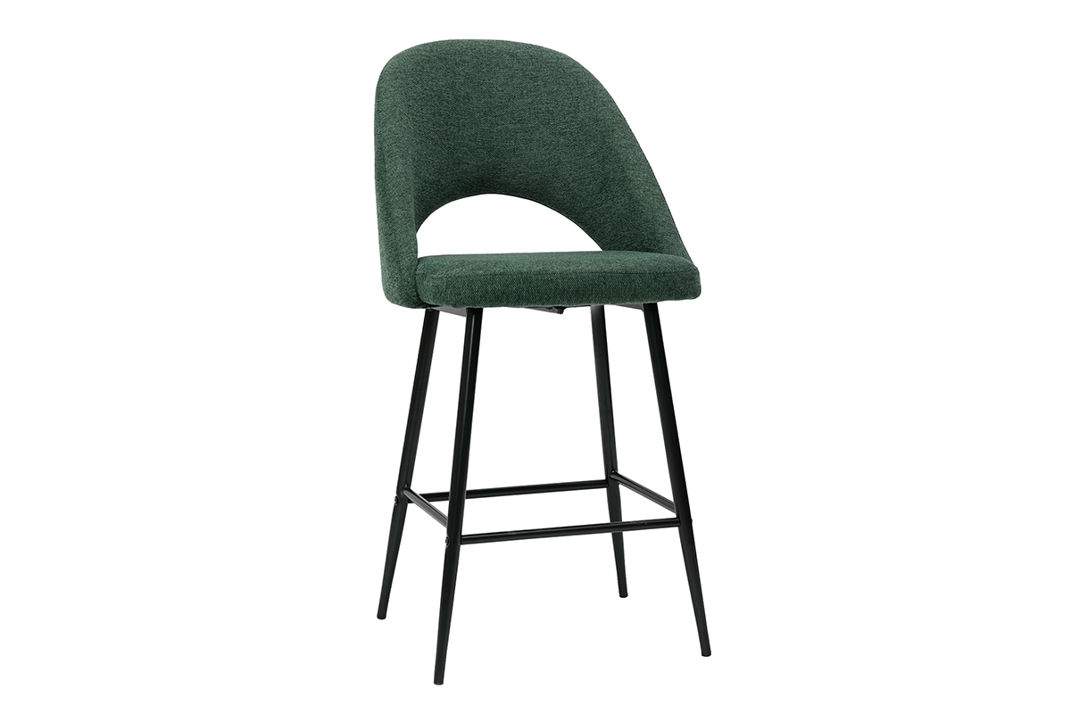 Set de 2taburetes de cocina efecto aterciopelado texturizado verde 65cm COSETTE