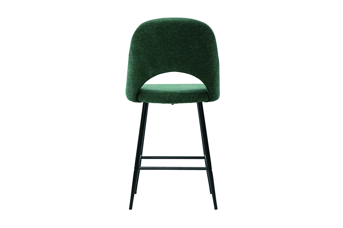 Set de 2taburetes de cocina efecto aterciopelado texturizado verde 65cm COSETTE