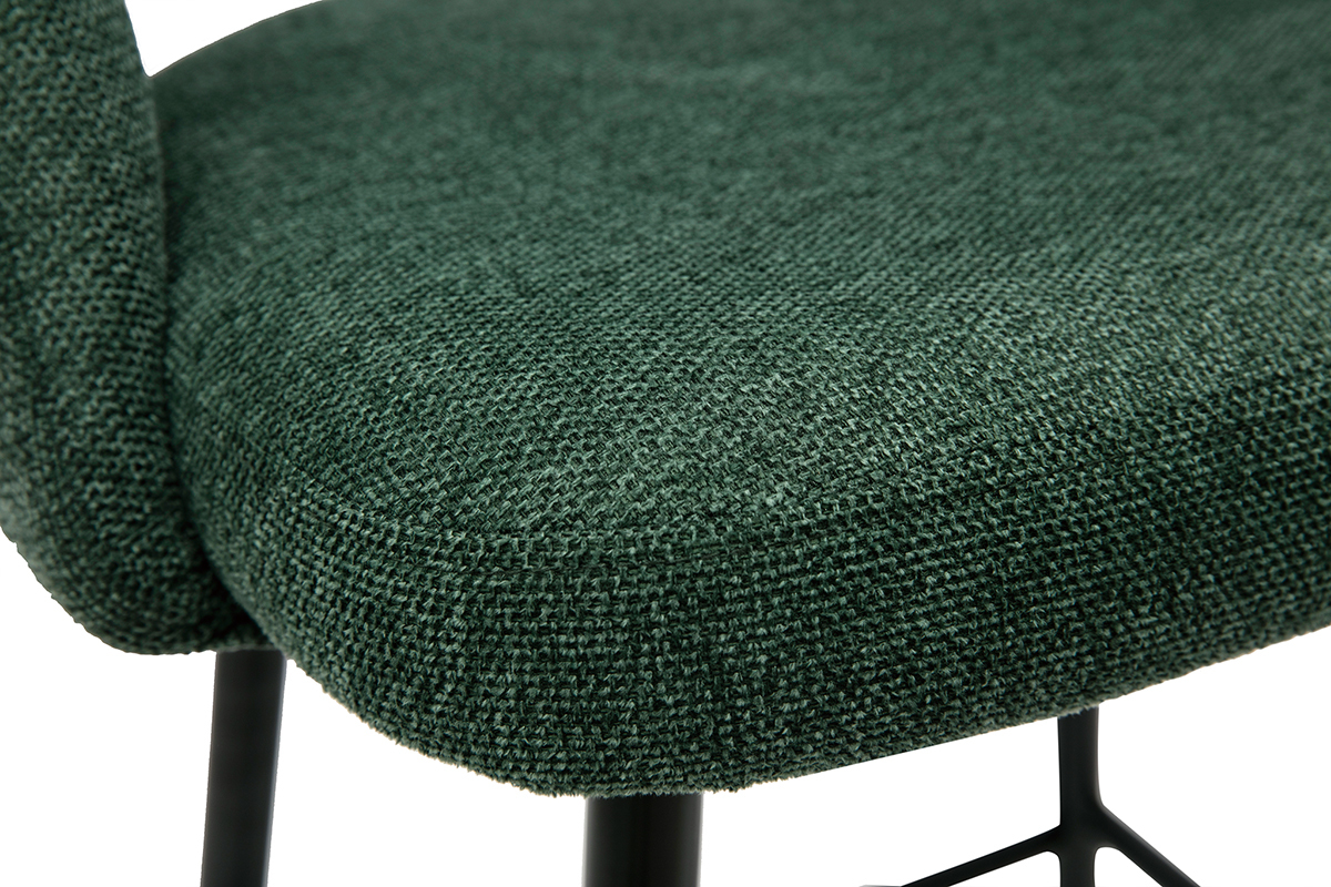 Set de 2taburetes de cocina efecto aterciopelado texturizado verde 65cm COSETTE