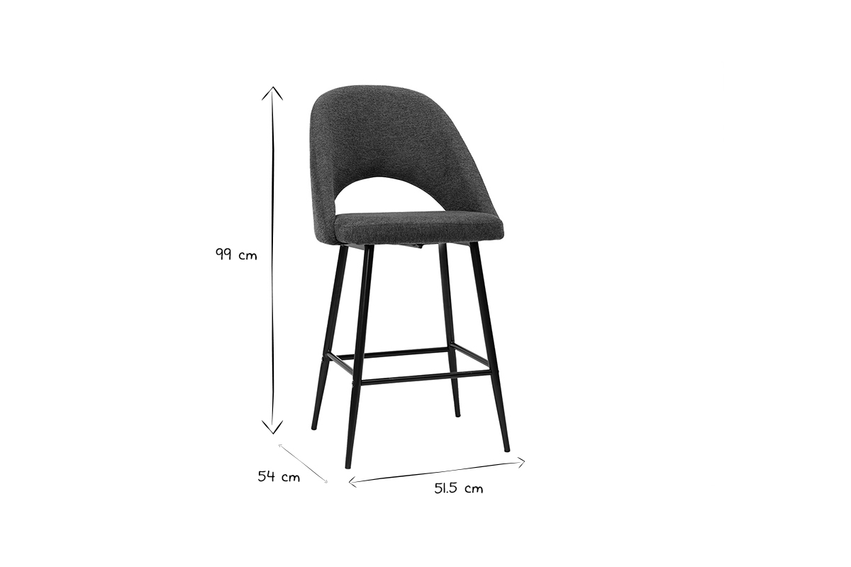 Set de 2taburetes de cocina efecto aterciopelado texturizado verde 65cm COSETTE