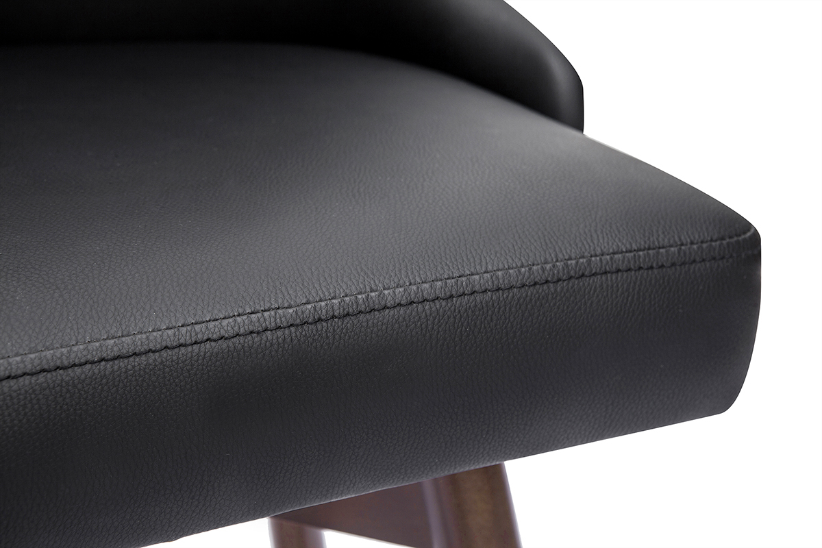 Set de 2taburetes de cocina giratorios de diseo negros y madera oscura 65cm HASTA