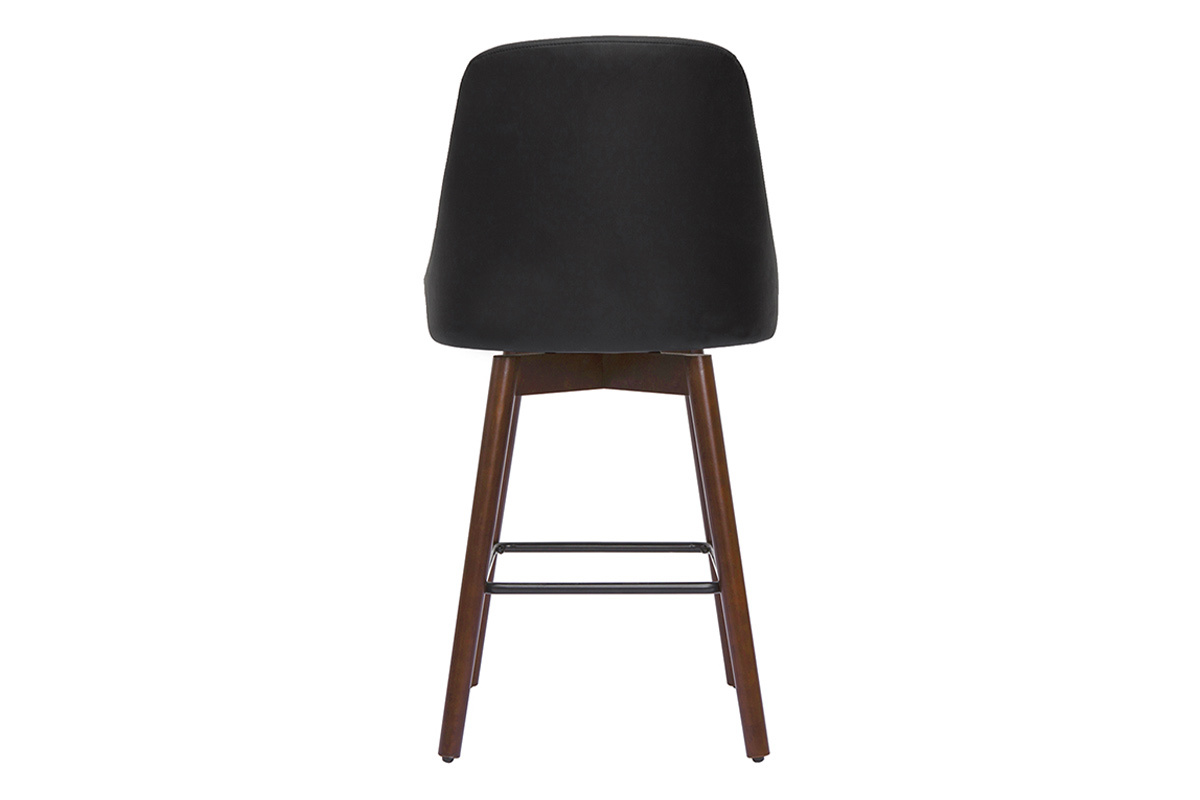 Set de 2taburetes de cocina giratorios de diseo negros y madera oscura 65cm HASTA