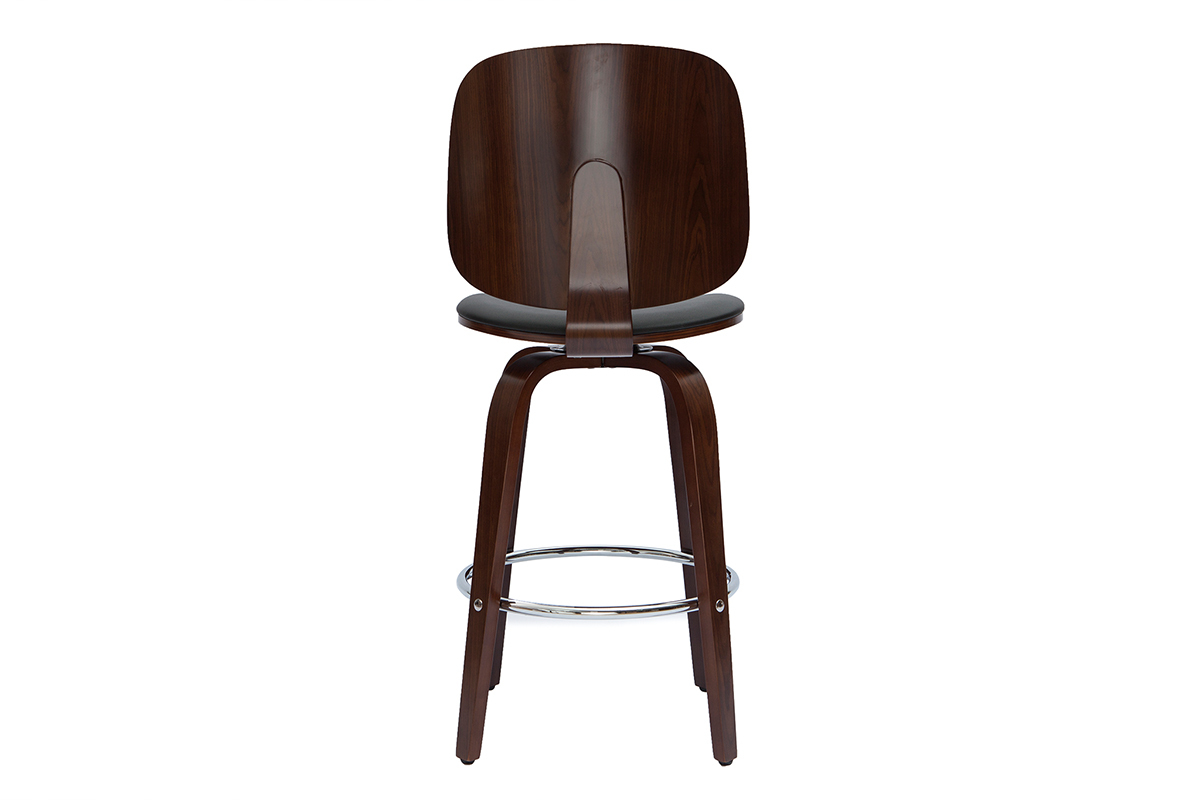 Set de 2taburetes de cocina giratorios de diseo negros y madera oscura 66cm BECK