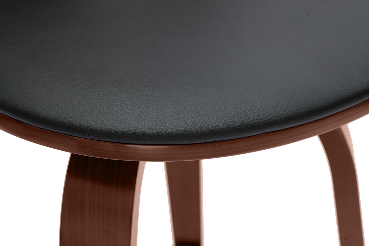 Set de 2taburetes de cocina giratorios de diseo negros y madera oscura 66cm BECK