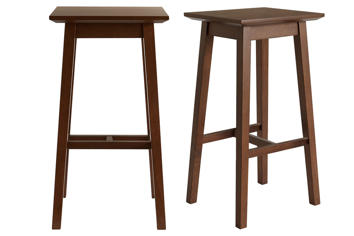 Set de 2taburetes de cocina nogal 75cm RUSSEL