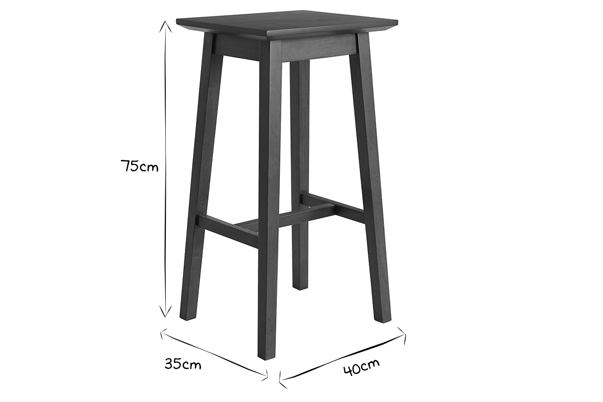 Set de 2taburetes de cocina nogal 75cm RUSSEL