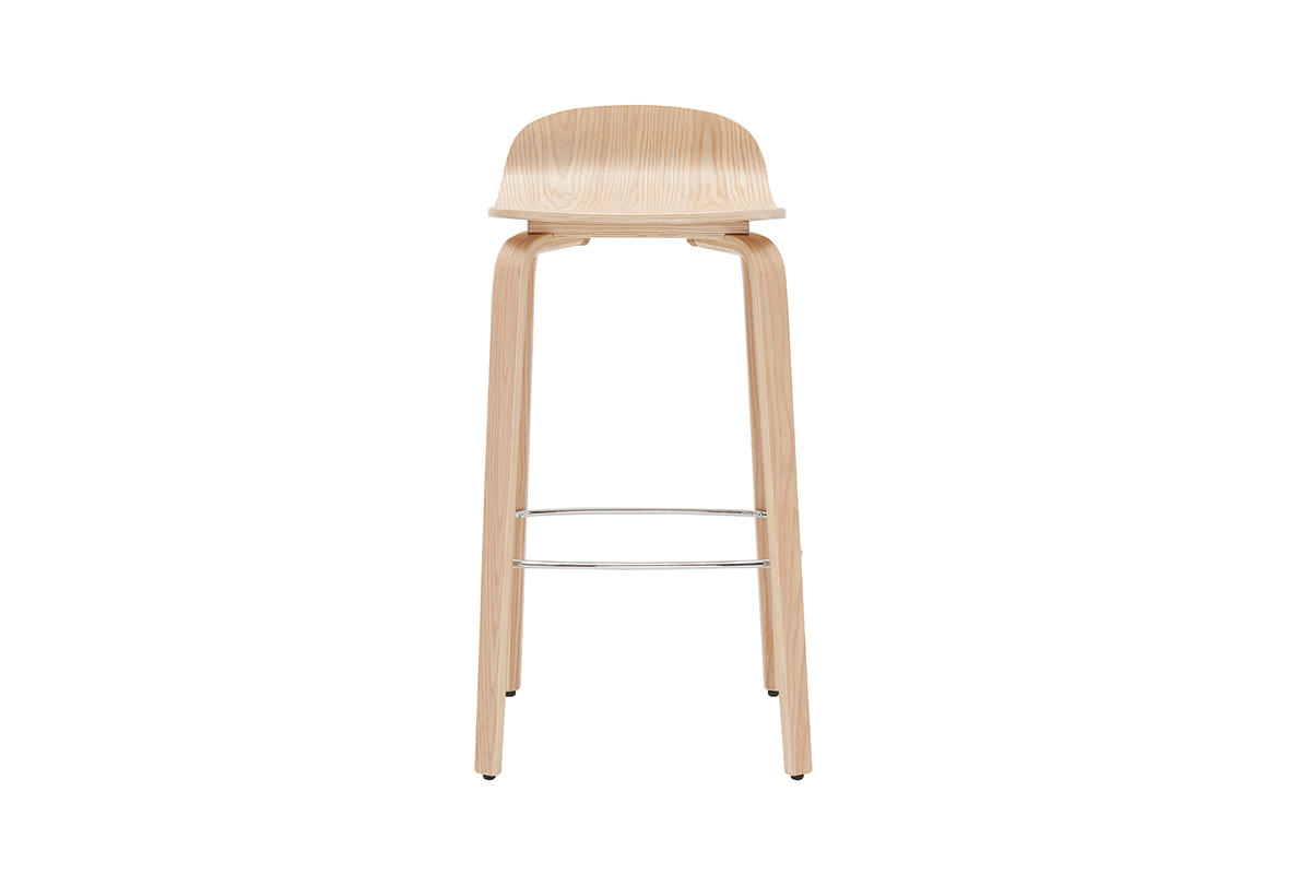 Set de 2 taburetes de cocina nrdicos de madera de roble 68 cm OBRA