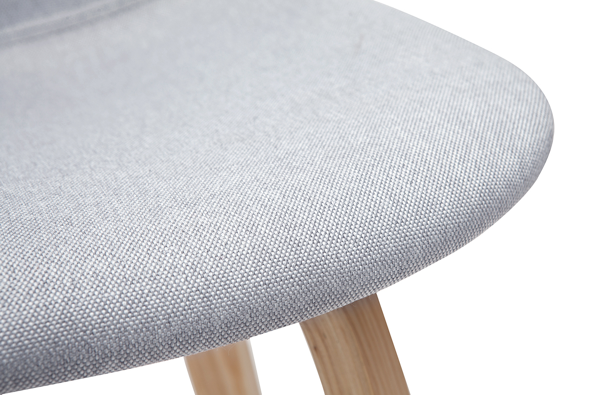 Set de 2 taburetes de cocina nrdicos gris claro y madera 65cm NONIE