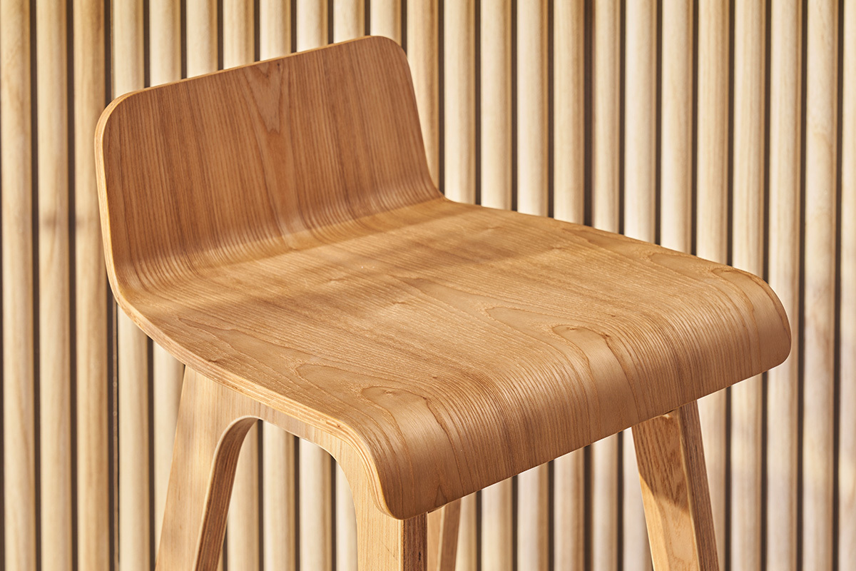 Set de 2 taburetes de cocina nrdicos madera clara 65cm BALTIK