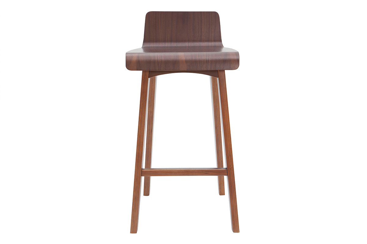 Set de 2 taburetes de cocina nrdicos nogal 65cm BALTIK