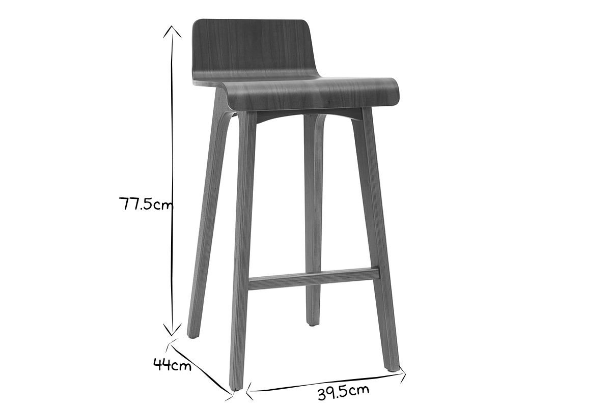 Set de 2 taburetes de cocina nrdicos nogal 65cm BALTIK