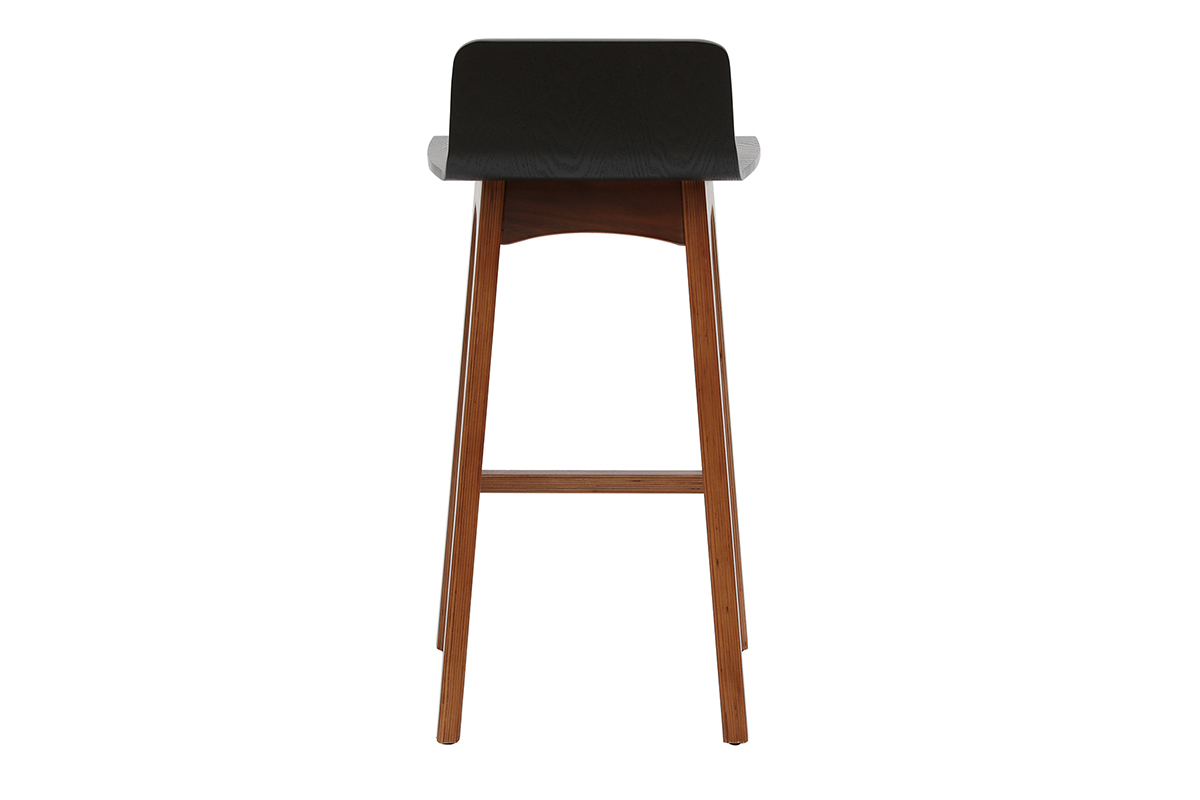 Set de 2 taburetes de cocina nrdicos nogal y negro 65cm BALTIK
