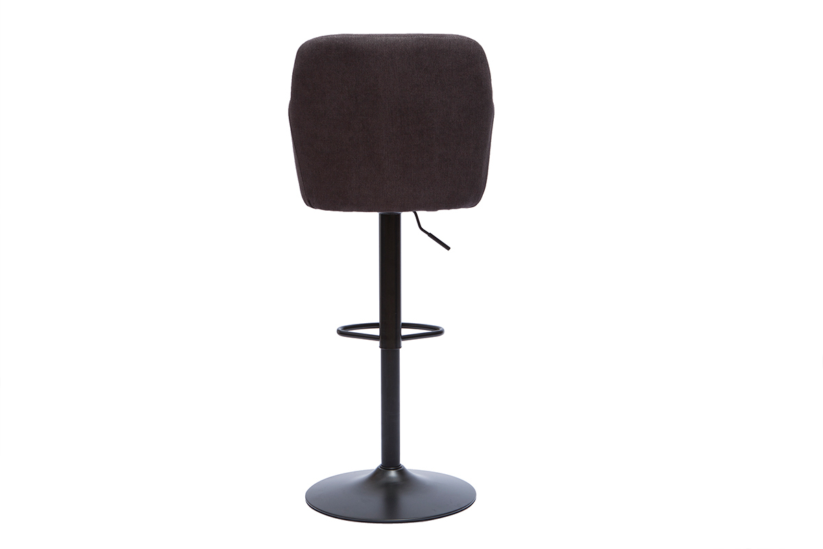 Set de 2 taburetes de cocina regulables efecto aterciopelado gris oscuro AMIKA