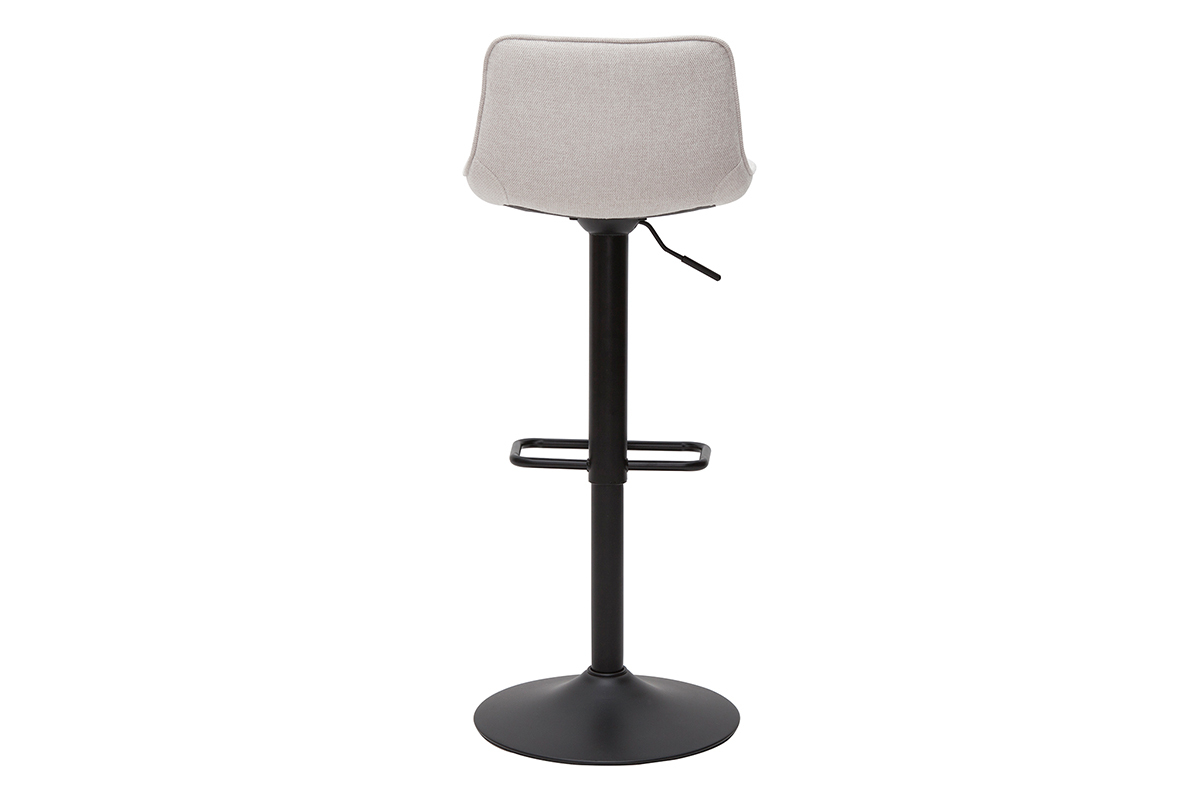 Set de 2 taburetes de cocina regulables y giratorios 360de tejido efecto aterciopelado beige y metal BOOST