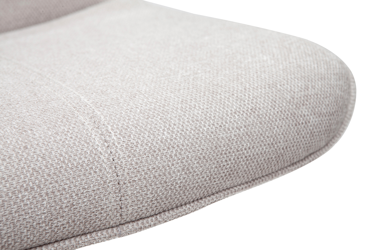 Set de 2 taburetes de cocina regulables y giratorios 360��de tejido efecto aterciopelado beige y metal BOOST