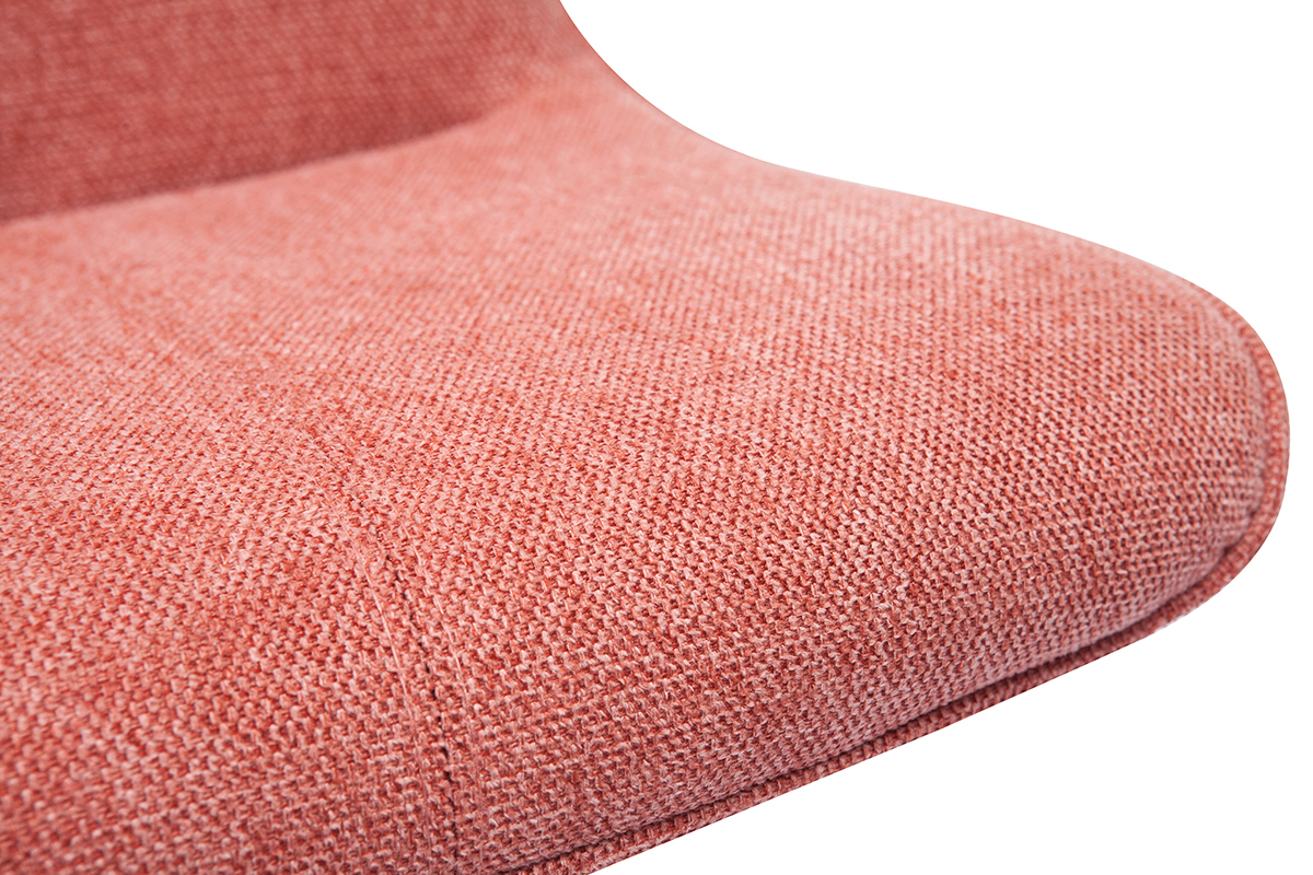 Set de 2 taburetes de cocina regulables y giratorios 360� de tejido efecto aterciopelado terracota y metal negro BOOST