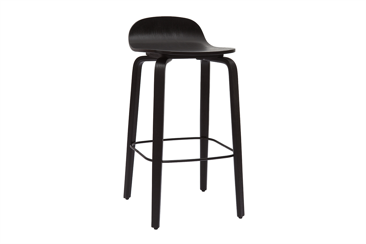 Set de 2 taburetes de cocina vintage negros 68 cm OBRA