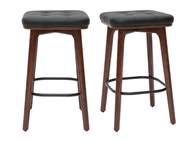 Set de 2 taburetes de cocina vintage negros de madera oscura 65 cm GRAMMA