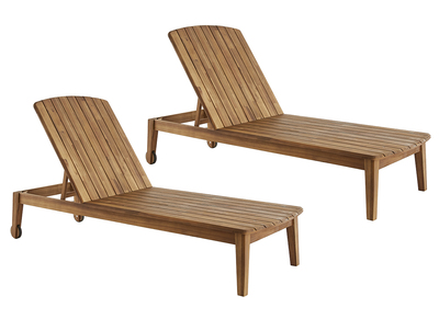 Set de 2 tumbonas de acacia maciza CANOPEE