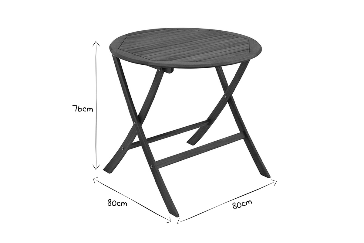 Set de mesa y sillas de jardn plegables de acacia maciza CANOPEE