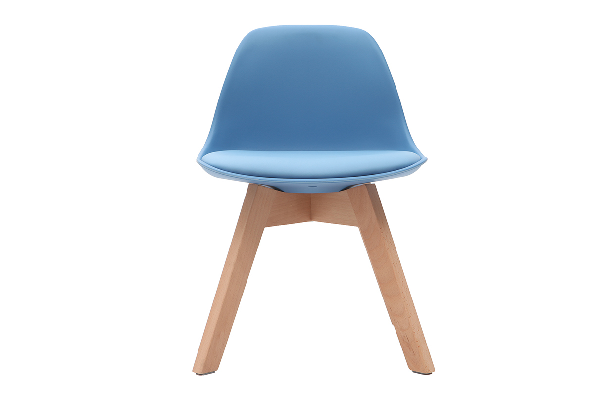 Silla azul con patas madera BABY PAULINE