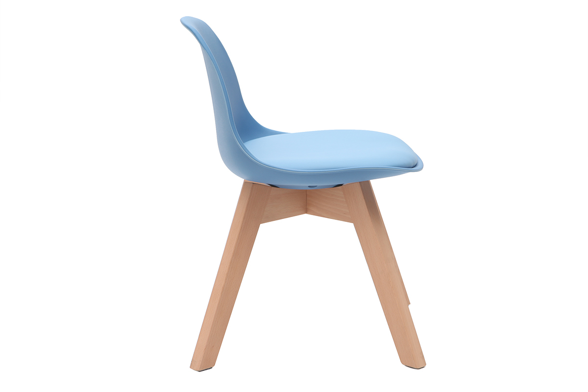 Silla azul con patas madera BABY PAULINE