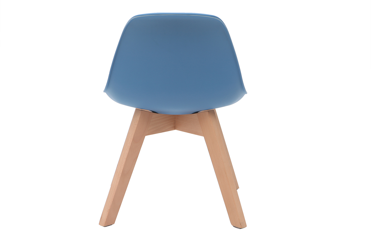 Silla azul con patas madera BABY PAULINE